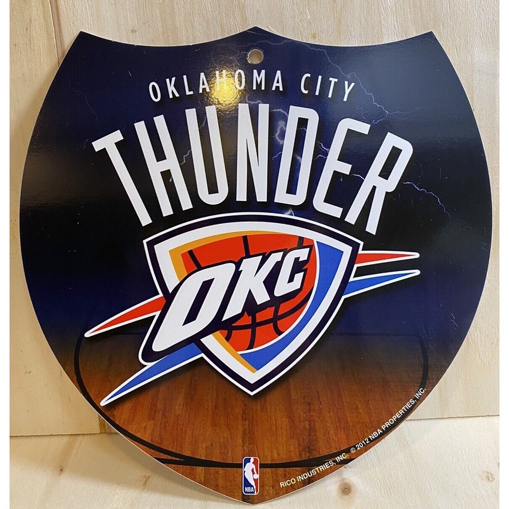 Oklahoma City Thunder NBA Basketball Plastic Sign‎ Plaque New Team Colors